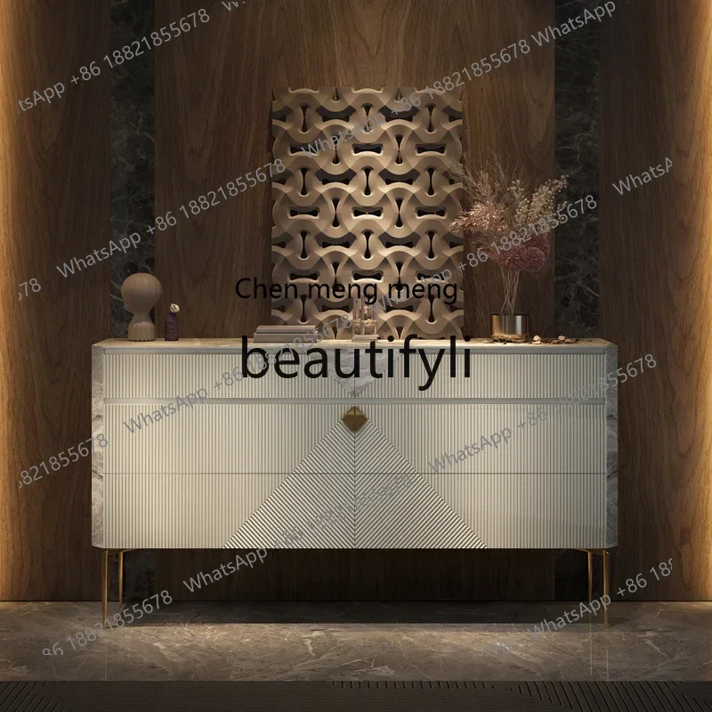 ss8350 SS Italian rock slab chest, living room, light luxury decoration entrance, master bedroom with more bedside lockers