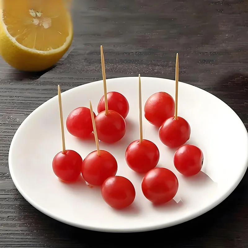 أعواد أسنان مصنوعة من الخيزران صديقة للبيئة مكونة من 1300 قطعة - أعواد خشبية مزدوجة الأطراف ورقيقة جدًا وقابلة للتصرف للمنزل والمطاعم والسفر (Nat) #2