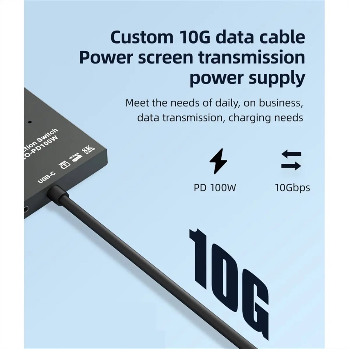 Homegood Bi-Directional USB C Switcher 100W Charging+10Gbps Data+8K Video Transfer 1x2/2x1 KVM Switch for 2 Laptops Monitor