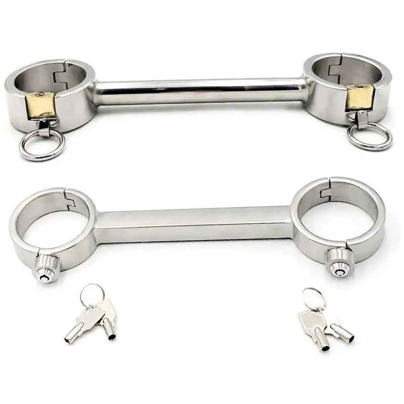 Stainless Steel Spreader Bar Lockable Hand Ankle BDSM Bondage Cuffs Adult Games Restraints Handcuffs Sex Toys For Couples Woman