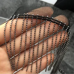 1 Yard Metal Chain Beaded Lace Handmade Tassel Trim DIY Jeans Bags Shoes Hats Dolls Decoration 6CM Wide