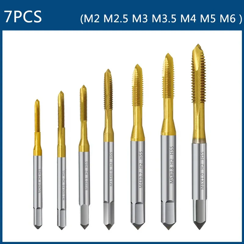 Метчики XCAN HSS с титановым покрытием M2-M12 для резьбы — фото товара