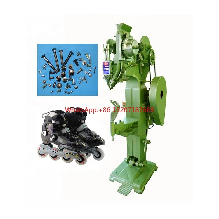 

Green Two Stroke Roller Skates Shoes Riveting Machine