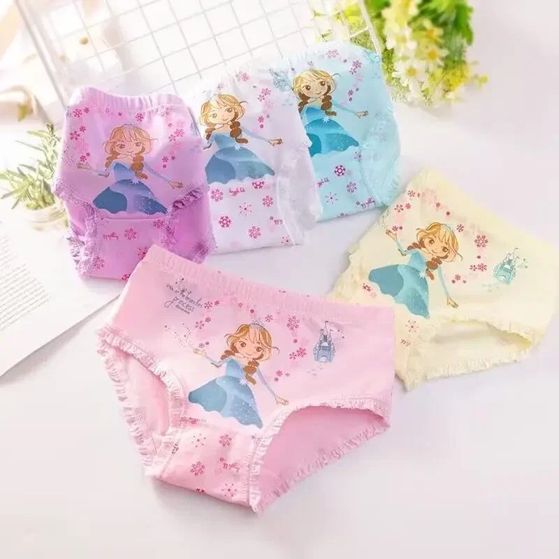 5PC Girls Panties Cotton Kids Underwear Beautiful Princess Cartoon Briefs for Girls Breathable Children Triangle Underpants