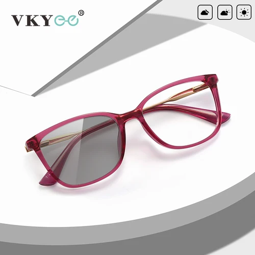 VKYEE, gafas clásicas de moda para mujer, diseño minimalista, prescripción personalizable, gafas antiluz azul fotocromáticas 2057