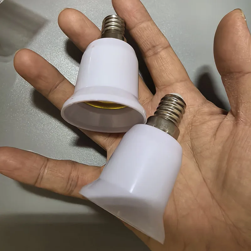 2pcs 220V E14 to E27 Lamp Socket base Holder Converter Light Bulb Adapter Fireproof Converters Lighting for Corn Bulbs Spotlight