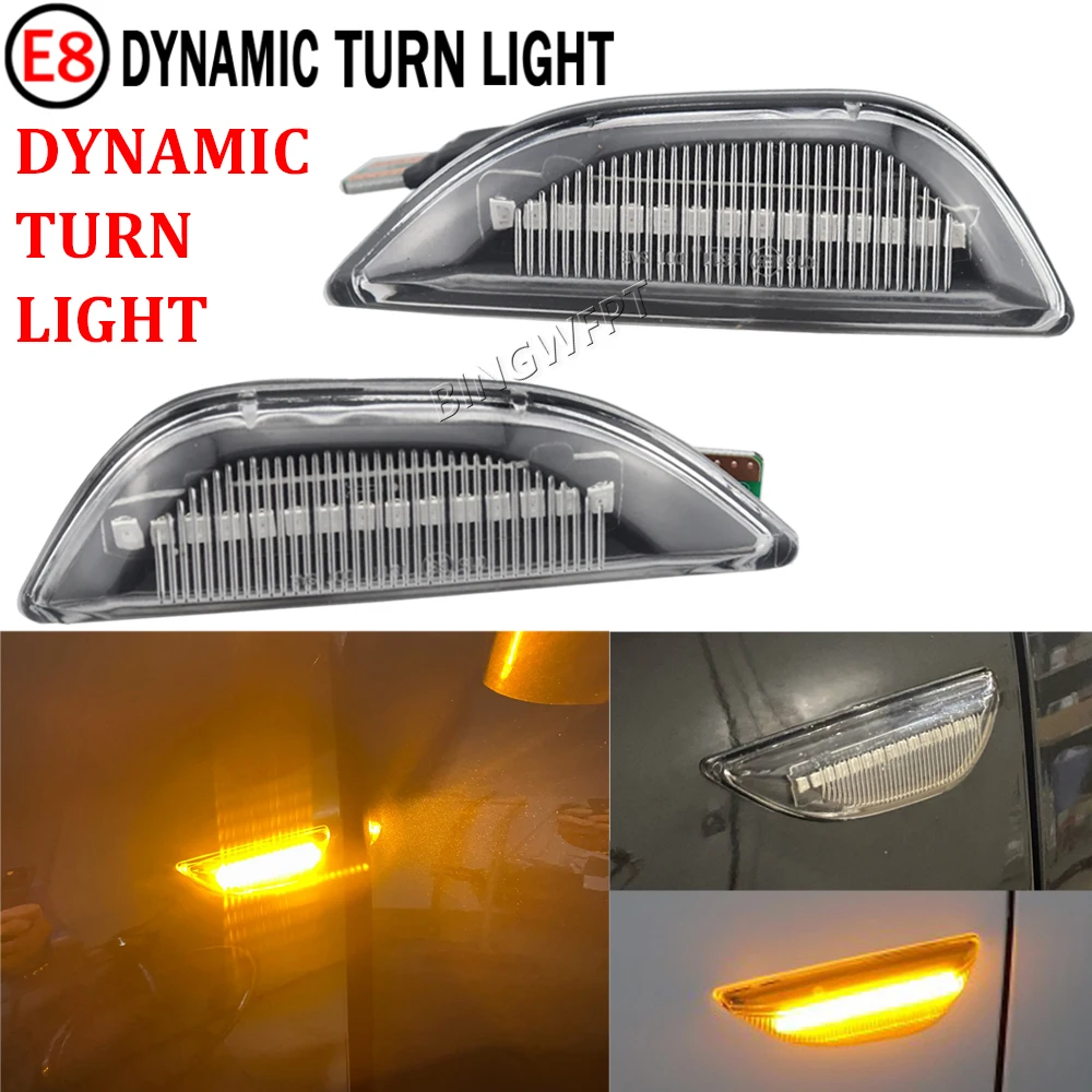 2PCS For Opel Mokka X 2012-2016 For Chevrolet Trax 2013-2019 LED Dynamic Amber Side Marker Turn Signal Light Fender Marker Lamp