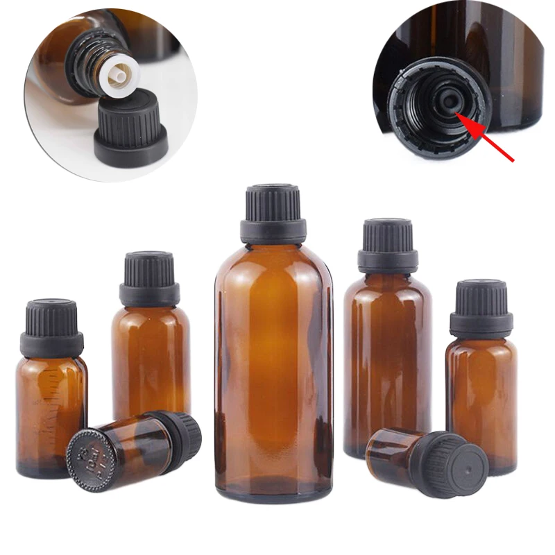 36Pcs 5/10/15/20/30ml Wholesale Brown Oil Bottle Light Resistant Eyedropper Cosmetics Sub-pack Sample Glass Packaging Materials