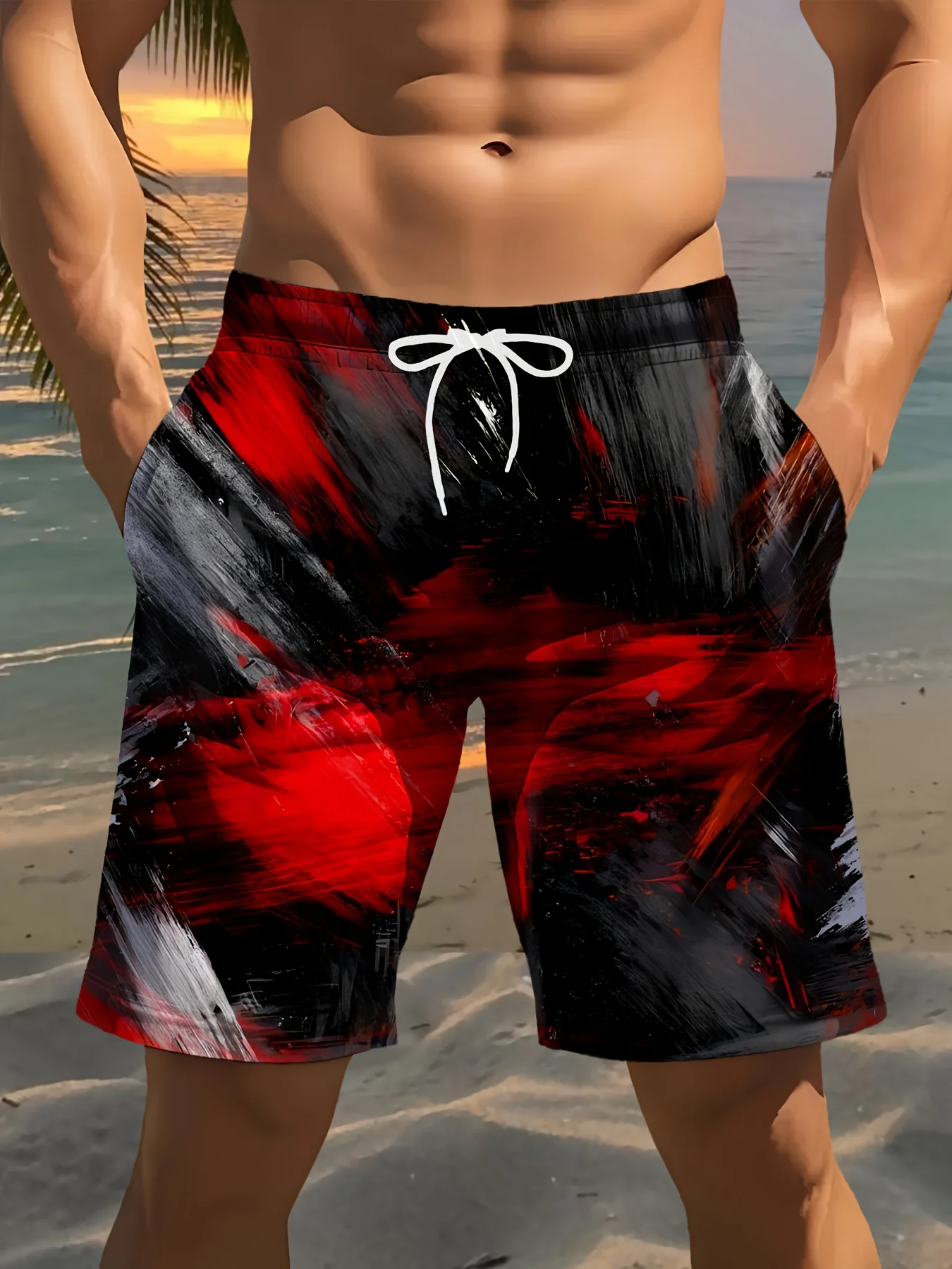

2026 Summer Hot Selling New Gothic Style Vacation 3D Printing Fashionable Beach Beach Breathable Quick Drying Street Y2K Shorts
