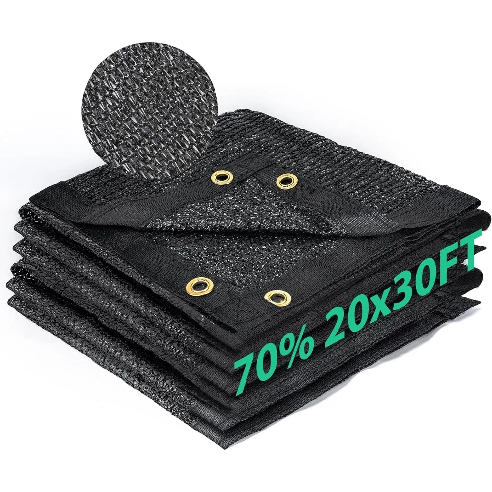 

Садовая затеняющая сетка 70% (20x30 футов) из HDPE с усиленными люверсами, устойчивая к солнцу