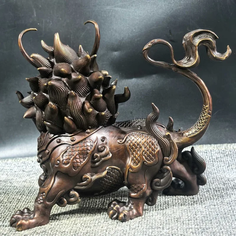 , Auspicious , Eight Treasures Kirin, Home and Office Bronze Craft Ornament
