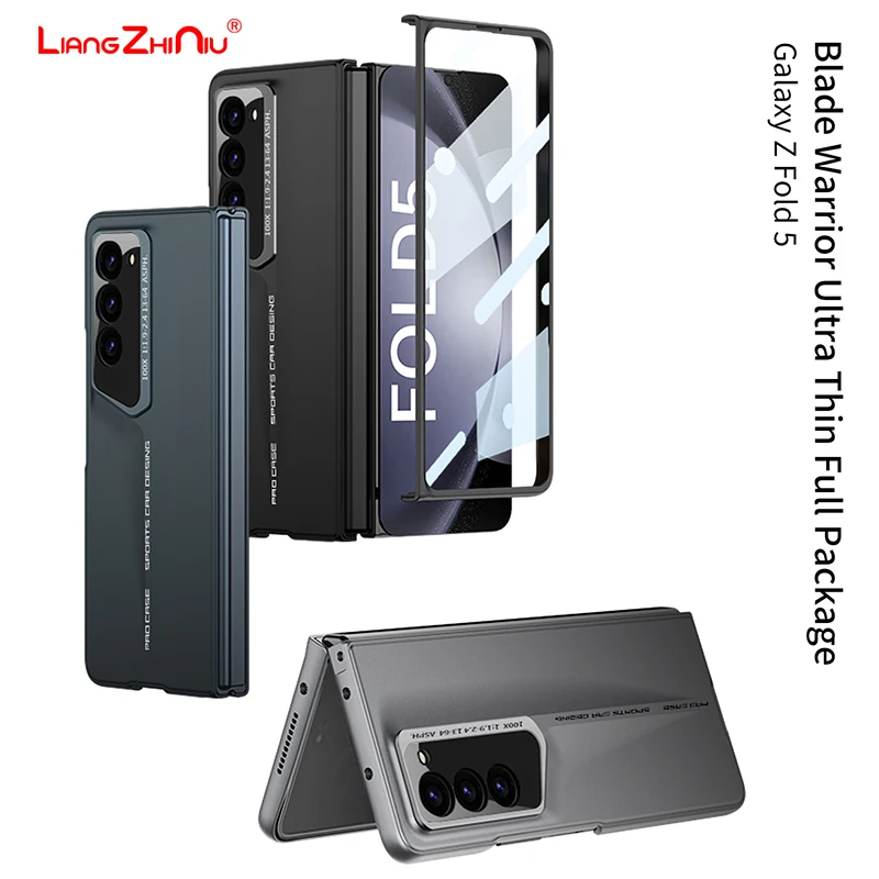 For Samsung Galaxy Z Fold5 Case Luxury Creative Supercar Design Folding Screen Z Fold4 Shell Membrane All-In-One Full Cover Case