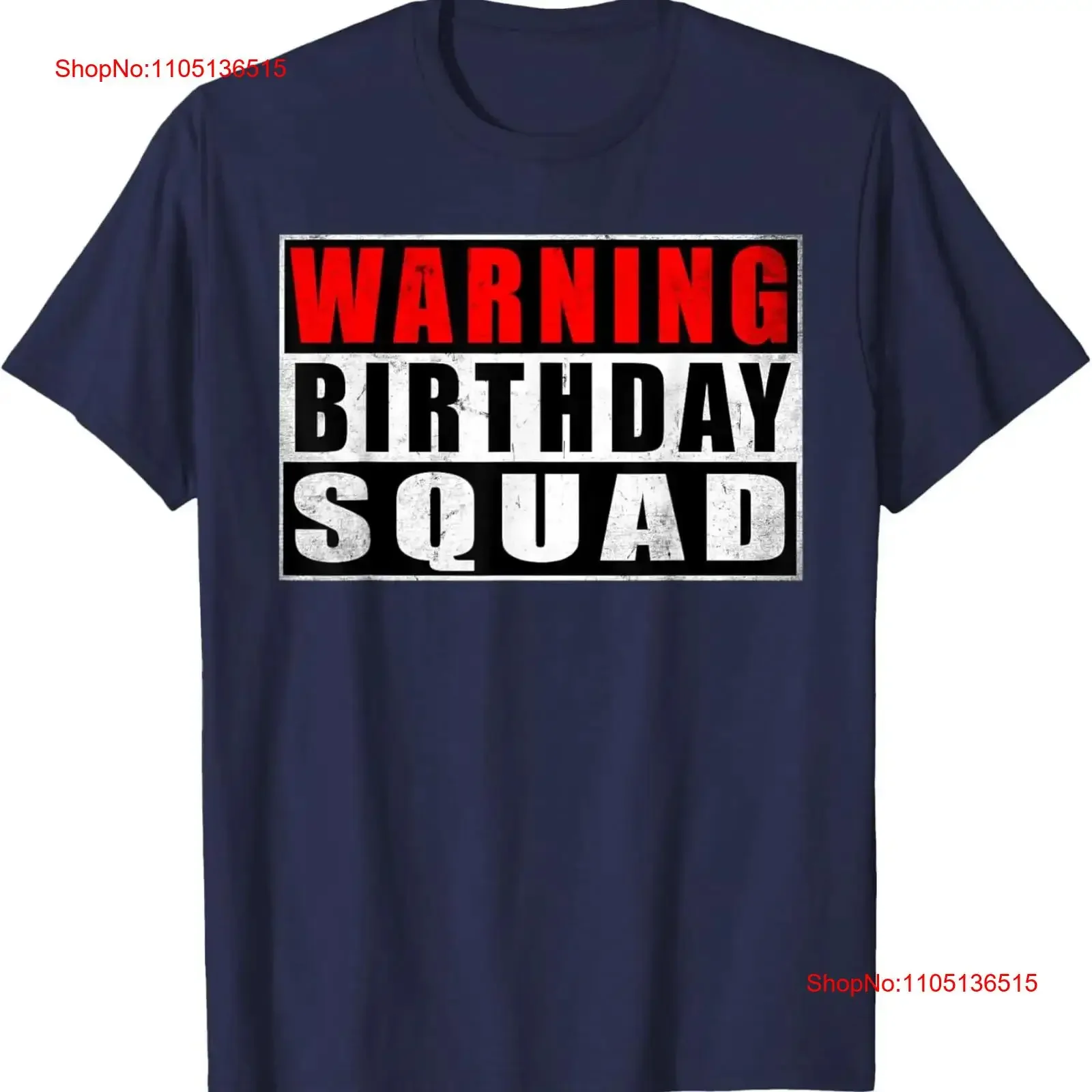 Warning Birthday Squad Funny Quotes Vintage T Shirt  vintage Washed Versatile Comfortable fashion Soft Top For Everyday Wear