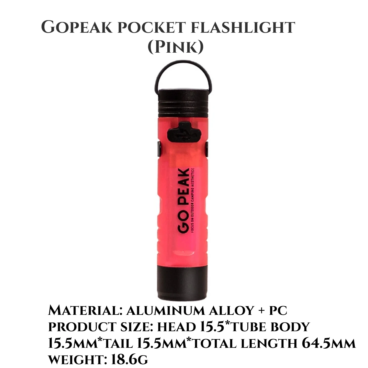 GOPEAK 5050 LED Kleine Schlüsselclip-Taschenlampe mit 7 Farben für Outdoor-Notfälle und Katastrophenhilfe, Lange Akkulaufzeit – Detail 14