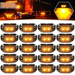 20/10 PCS 2 Oval LED Universal Led light Side Marker Car Lights for Trailer Trucks Caravan Clearance Lamp Surface Mount 12V-24V