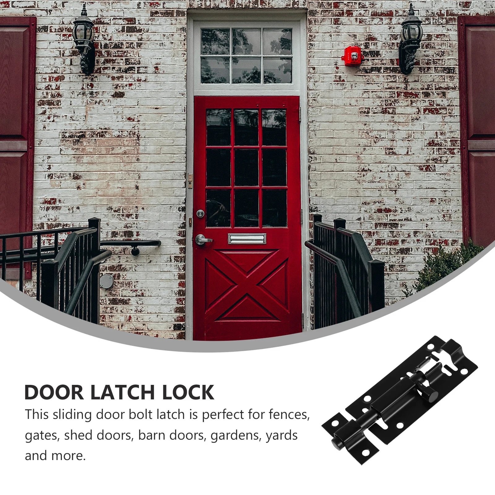 

4Pcs Black Stainless Steel Sliding Door Latch Security Lock Bolt for Windows Gates Yards Slide Door Latch Sliding Lock Bolt