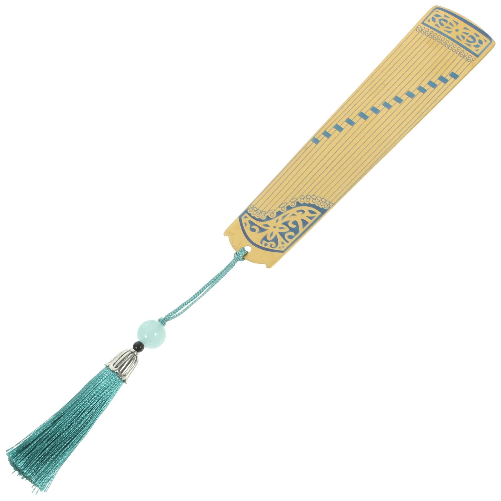 Guzheng Guqin 금속 책갈피 우아한 책갈피 독서 페이지 마커 악기 선물 책 학생을위한 황금 색상