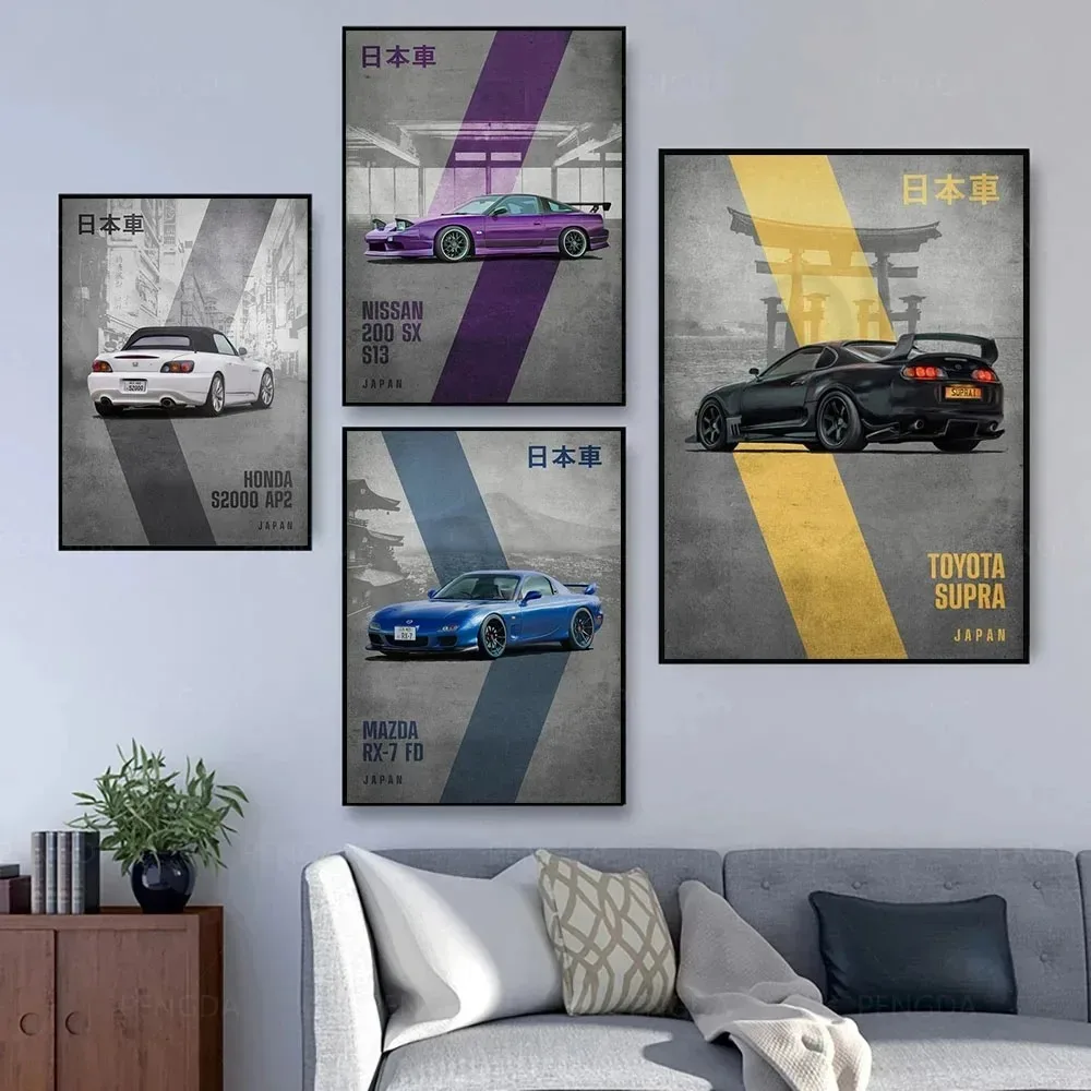 Modern Wall Art Honda S2000 JDM Mazda RX-7 Poster Car Nissan 200SX S13 Toyota Canvas Painting Home Decor