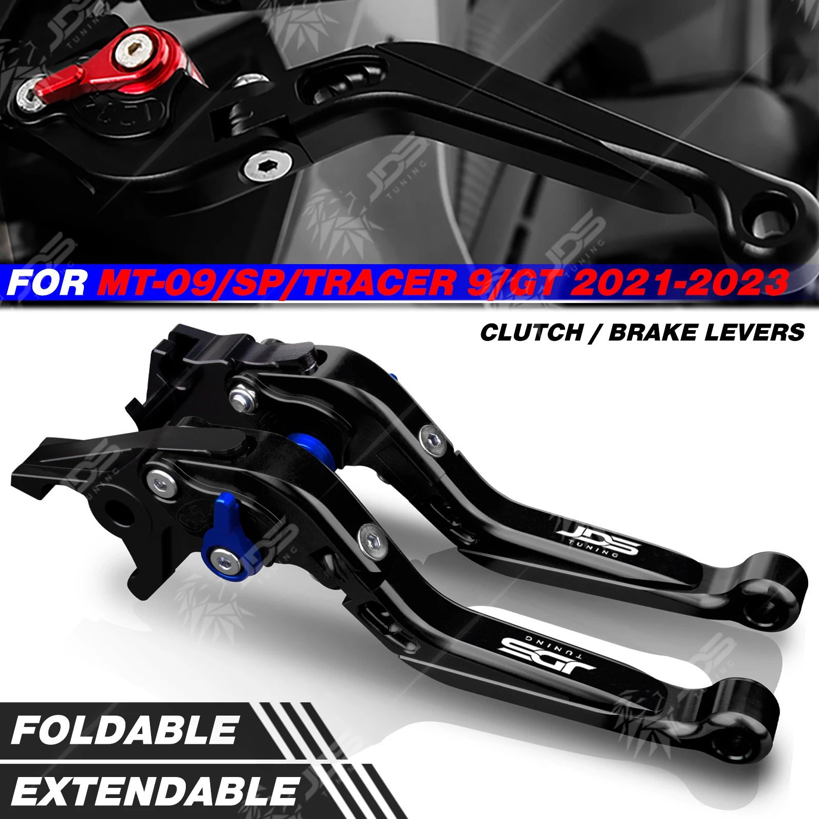 Para Yamaha MT09/SP/TRACER 9/900/GT Manete Freio e Manete Embreagem Dobrável Extensível Ajustável Kit Manetes de Travão e Embraiagem Moto Alavanca Guidão Acessórios e Peças para Motocicletas