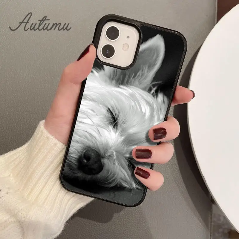 Cartoon Westie Dog Phone Case for iPhone 15 16 SE2020 11 12 13 14 Pro Max mini 6 7 8 Plus coque Fundas Shell