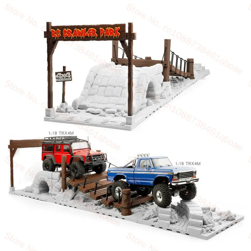 1/12 1/18 1/24 RC TRX4M MN82 Remote-controlled climbing car Simulated wooden pile track site Model car performance testing tools
