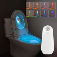 Motion Sensor LED Night Light Toilet Seat Lights USB Rechargeable Color Charging Lamp for Corridor Bathroom Decor WC Lighting