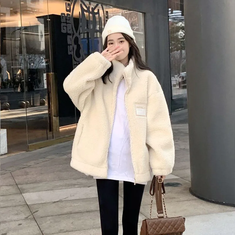 Korean Imitation Lamb Wool Jacket for Women's Autumn and Winter 2024 New Item, Small and High-end, Short and Thick Cotton Jacket