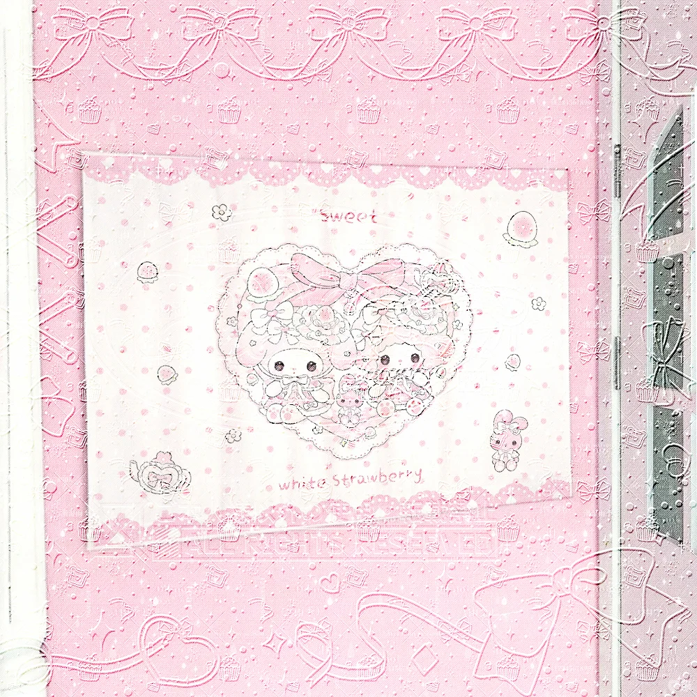 Kawaii Wandteppich im My-Melody-Stil, niedlicher rosa Wandbehang im Sanrio-Stil, süße Erdbeerherz-Raumdekoration für das Schlafzimmer