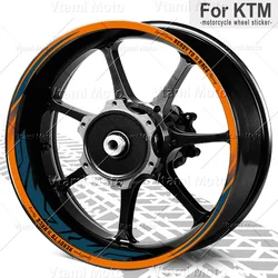 Reflective Motorcycle Wheel Sticker Rim Decals 17 Inch For KTM Duke 990 890 790 690 390 250 200 125 1290 1390 Super Duke R