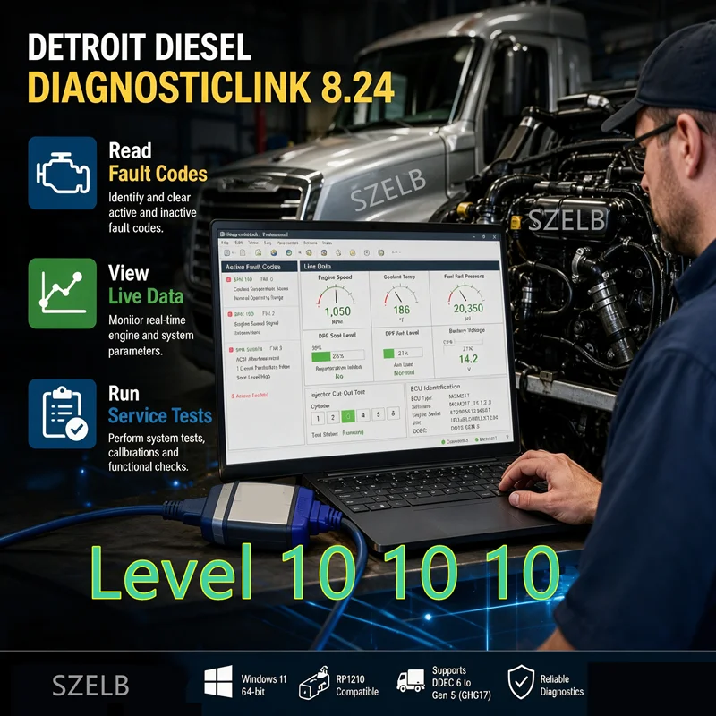 Detroit Diesel Diagnostic Link DDDL8.24  Professional Level 10 10 10 +Troubleshooting 07.2026 Remote install and activation