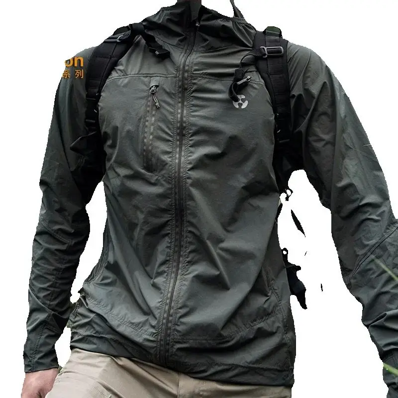 

Summer outdoor men's ultra-thin breathable quick drying skin clothing, sunscreen clothing, UV resistant sports windbreaker