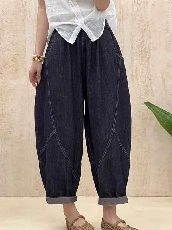 

Аутентичные художественные винтажные широкие джинсы с высокой талией и широкими штанинами, шаровары, брюки для папы, смесь хлопка и полиэстера, весна-осень, женские...