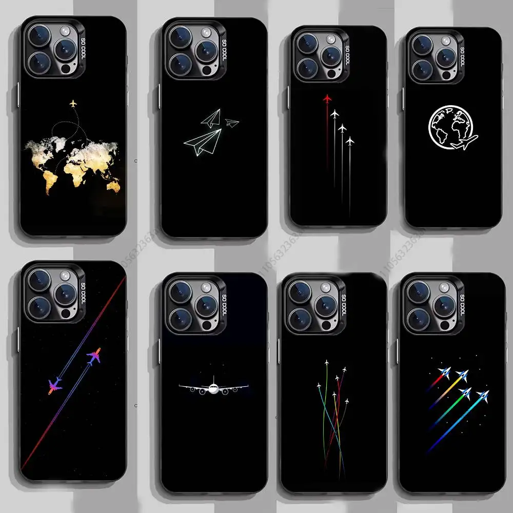 

Premium Airplane Phone Case For iPhone 17,16,15,14,13,12,11,Pro,Max,Plus,Mini,X,XS,XR,8,S,SE Soft Black Case