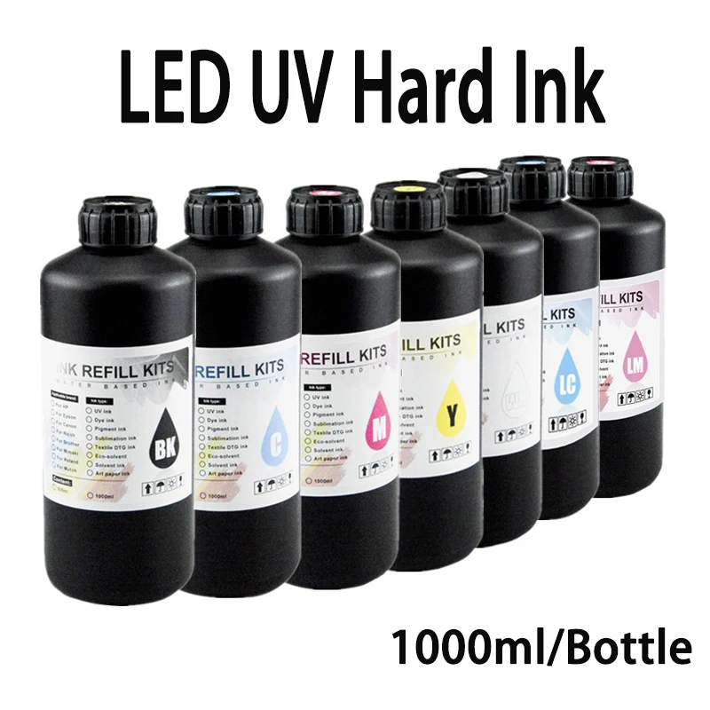 Tinta UV Dura de 1000ML para Impresoras UV Epson XP600 TX800 XP-600 L800 L805 L1800 R290 R300 1390 1400 1410 1430 DX5 DX7 DX10