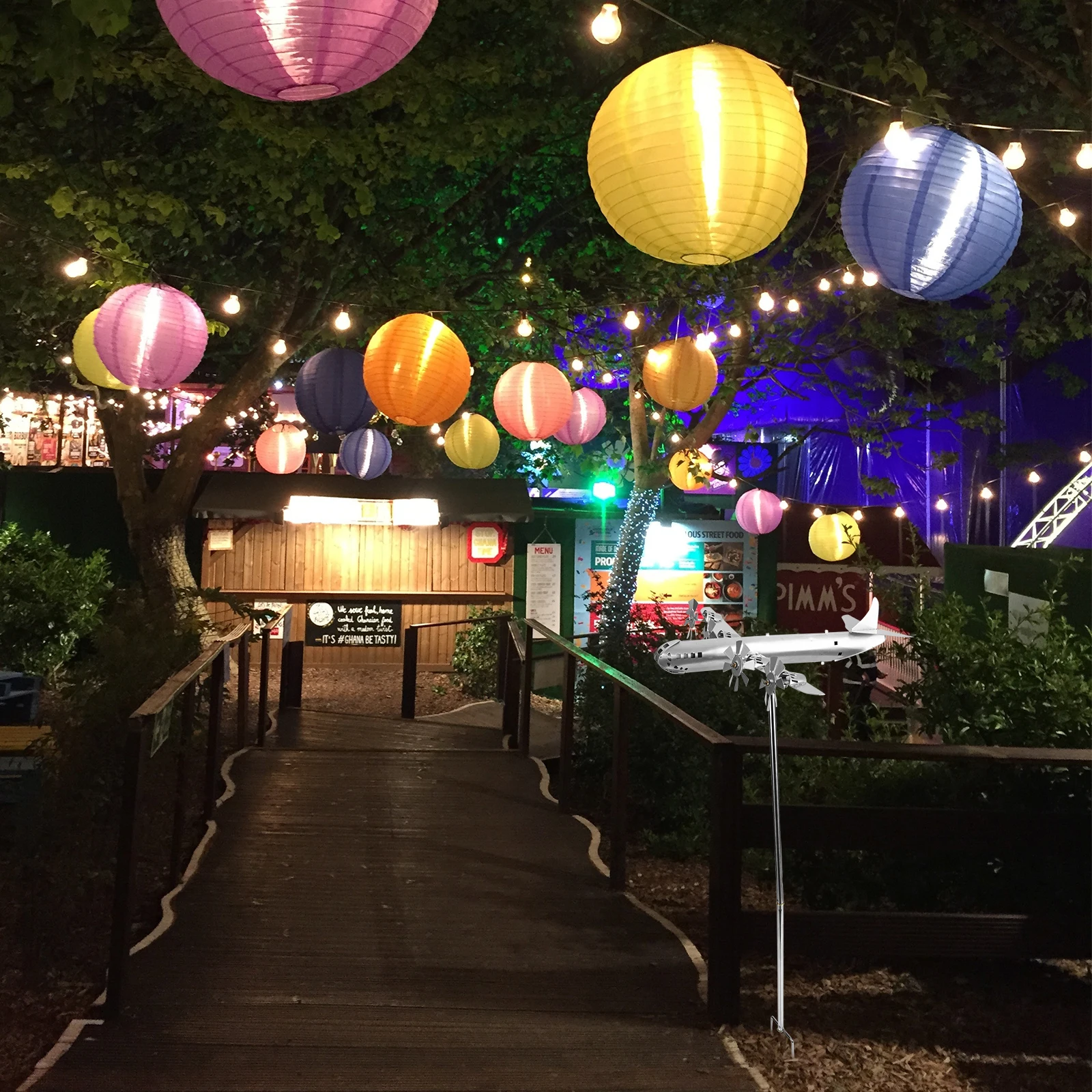 

Iron Airplane Windmill Decoration Realistic Design Garden Durable Crafts Outdoor Yard Spinners Gift