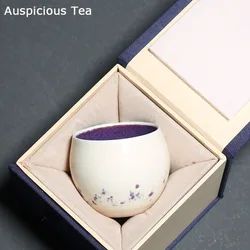 Boutique Kiln Change Flow Heart Glaze Ceramic Teacup Handmade Household Kung Fu Tea Set Tea Ceremony Accessories Gift Packaging