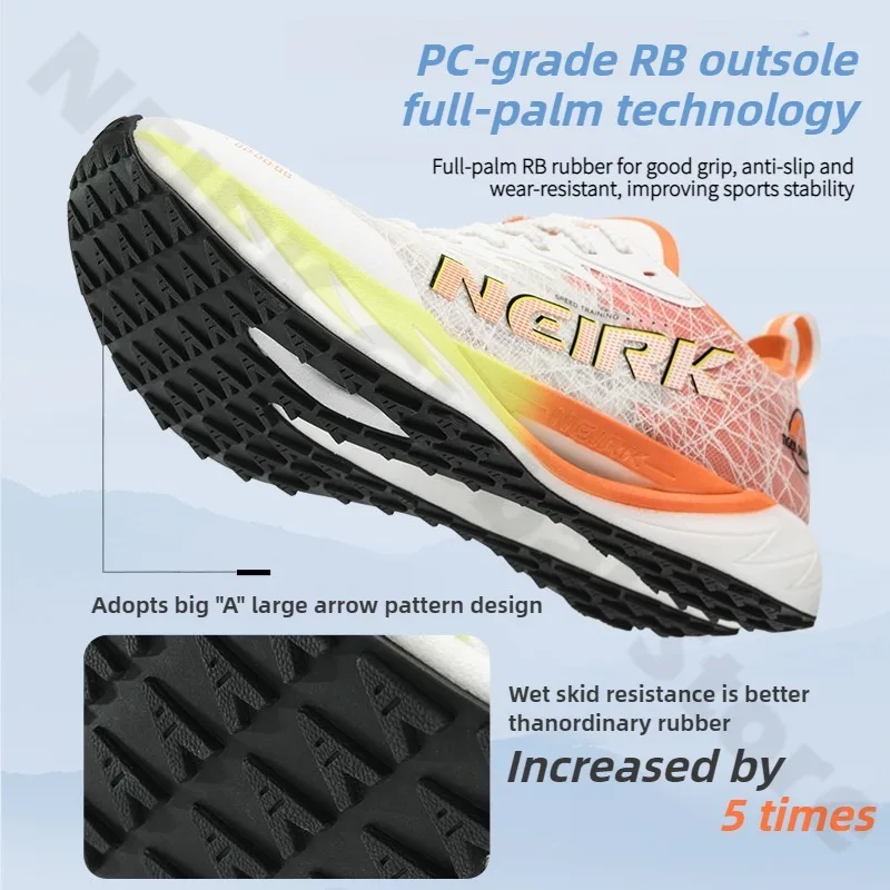 NEIRK الرجال والنساء لوحة الكربون وسادة هوائية الاحذية تنفس خفيفة الوزن ماراثون رياضية عدم الانزلاق أحذية رياضية مرنة