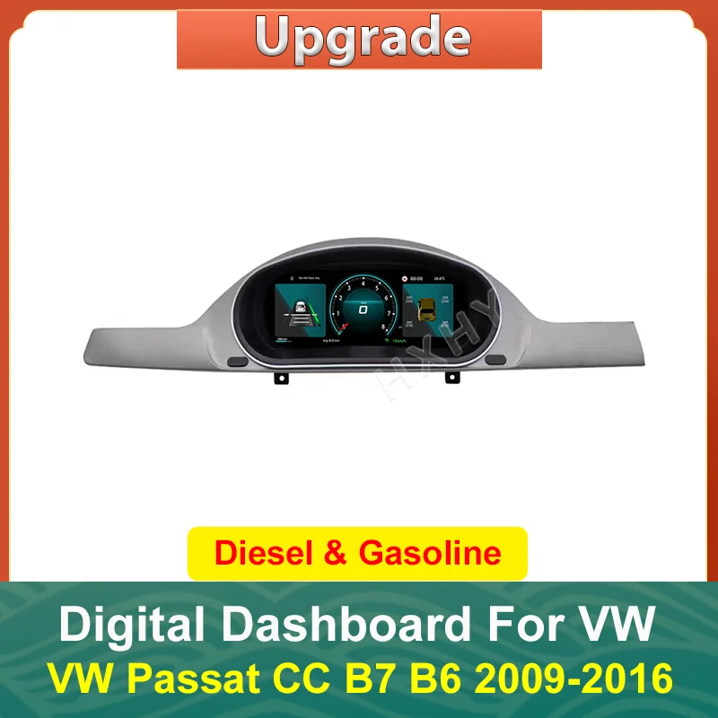 

Автомобильный ЖК-цифровой кластер с виртуальной кабиной SpeedMeter Dash Carplay для VW Passat CC B6 B7 2009-2016, экран приборной панели