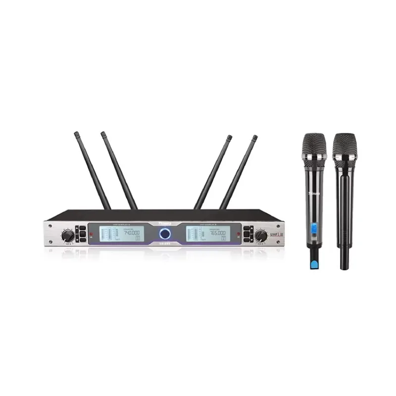 Thinuna UR-288  Best Performance-grade UHF Dual-channel Mic True Diversity Dual Receiver Wireless Microphone for Stage Show