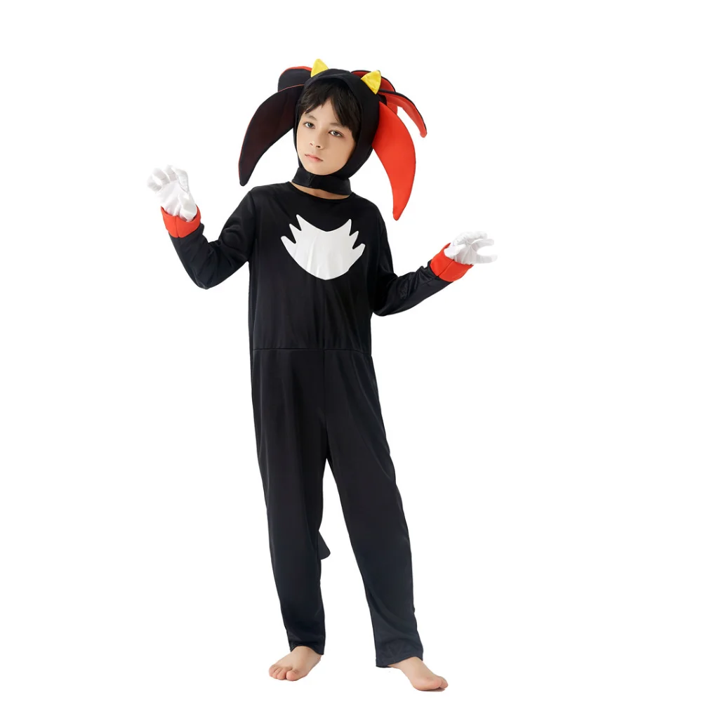 Disfraz de Halloween prun para niños, traje de Mascota para fiesta de carnaval, ropa de actuación de escenario, mono negro