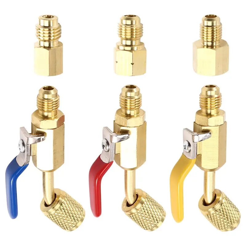 

Комплект угловых компактных шаровых кранов ABVJ-3 для хладагентов R410A, R134A, R12, R22, R502, для заправочных шлангов систем кондиционирования и охлаждения, автозапчасть