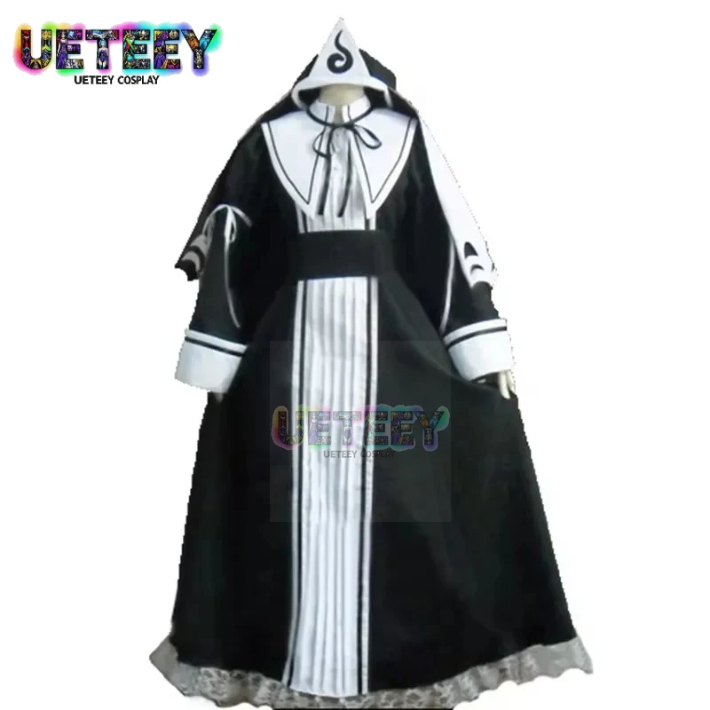 

UETEEY Yuyuko Saigyouji Cosplay Costume Halloween Uniform Outfit with Hat Anime Clothes