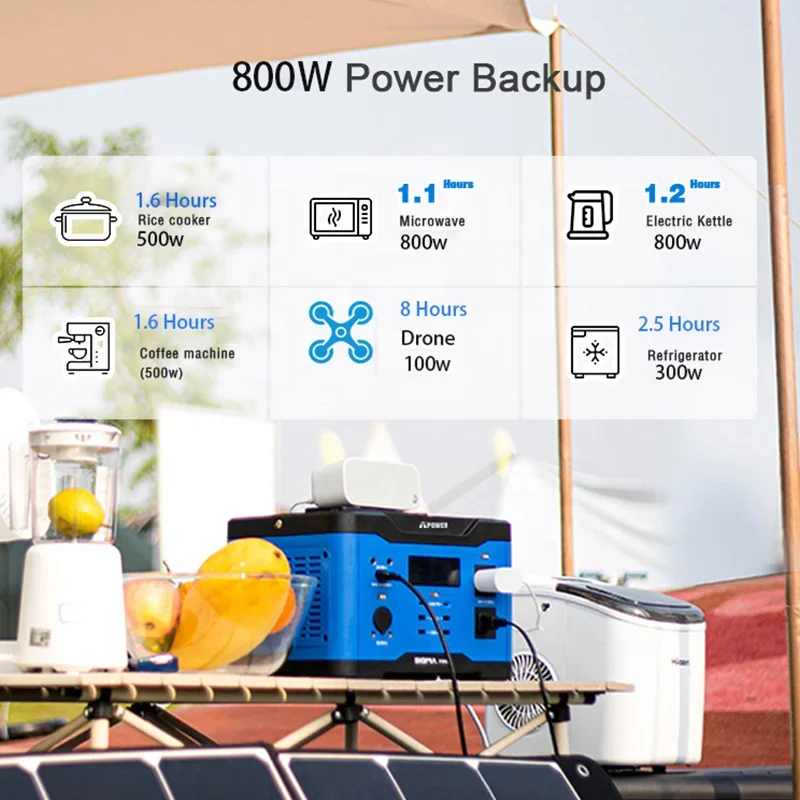 Household Emergency  Energy Storage System 800W Backup Power Solar Portable Power Stations Ups Backup Power 110v