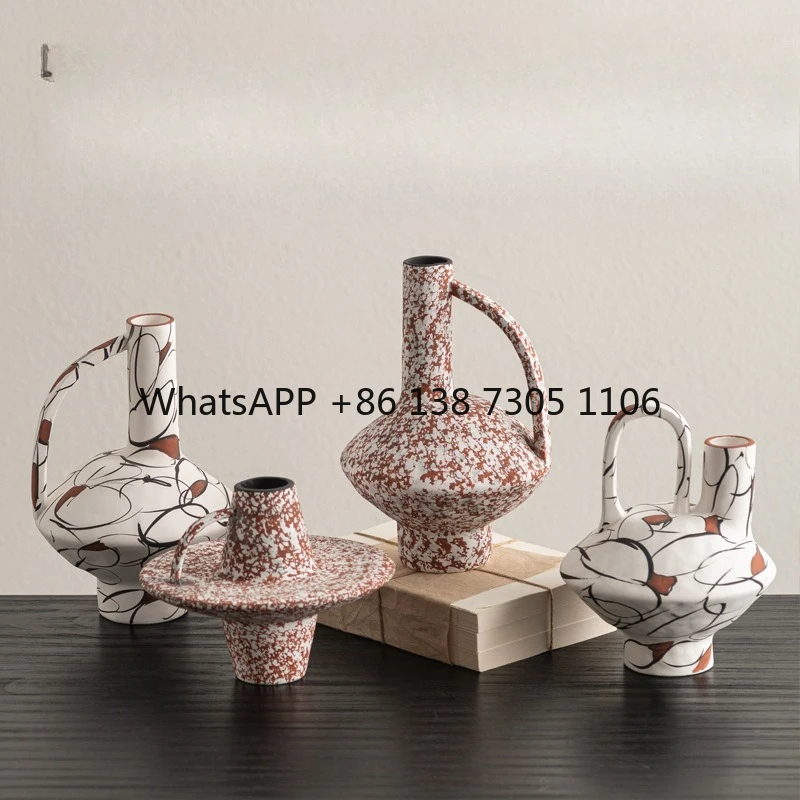 

Украшения в стиле ваби-саби, керамические вазы, художественные цветочные композиторы, элитные мягкие украшения в стиле ретро для входа в гостиную