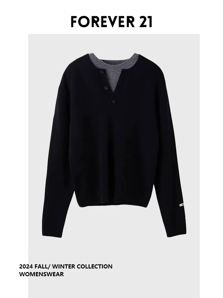 

Двухслойный вязаный кардиган Forever для женщин, повседневный топ в стиле «ленивый шик», очень красивое длинное шерстяное пальто для весеннего сезона