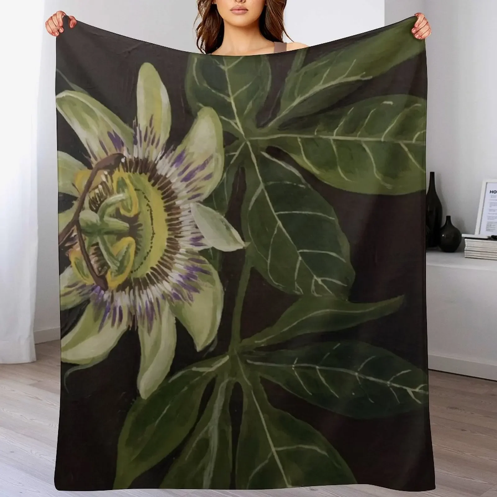 

Passiflora Throw Blanket No Pilling Soft Warm Blanket for Bed