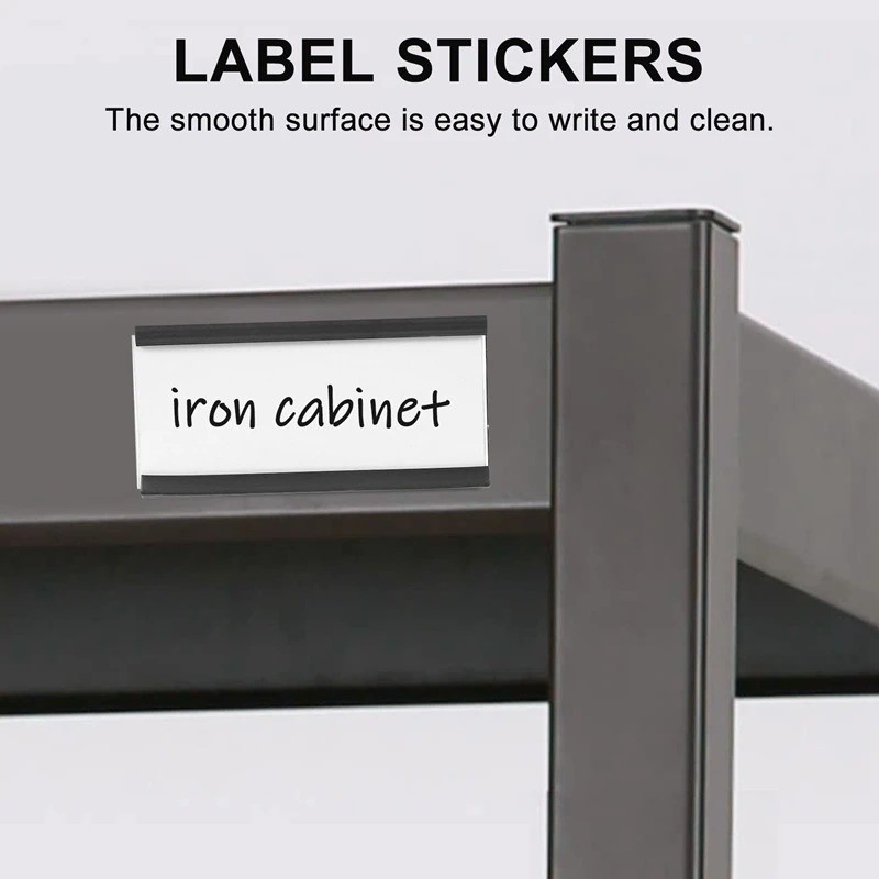 50Pcs Magnetic Label Holders With Magnetic Data Card Holders With Clear Plastic Protectors For Metal Shelf (1 X 2 Inch)