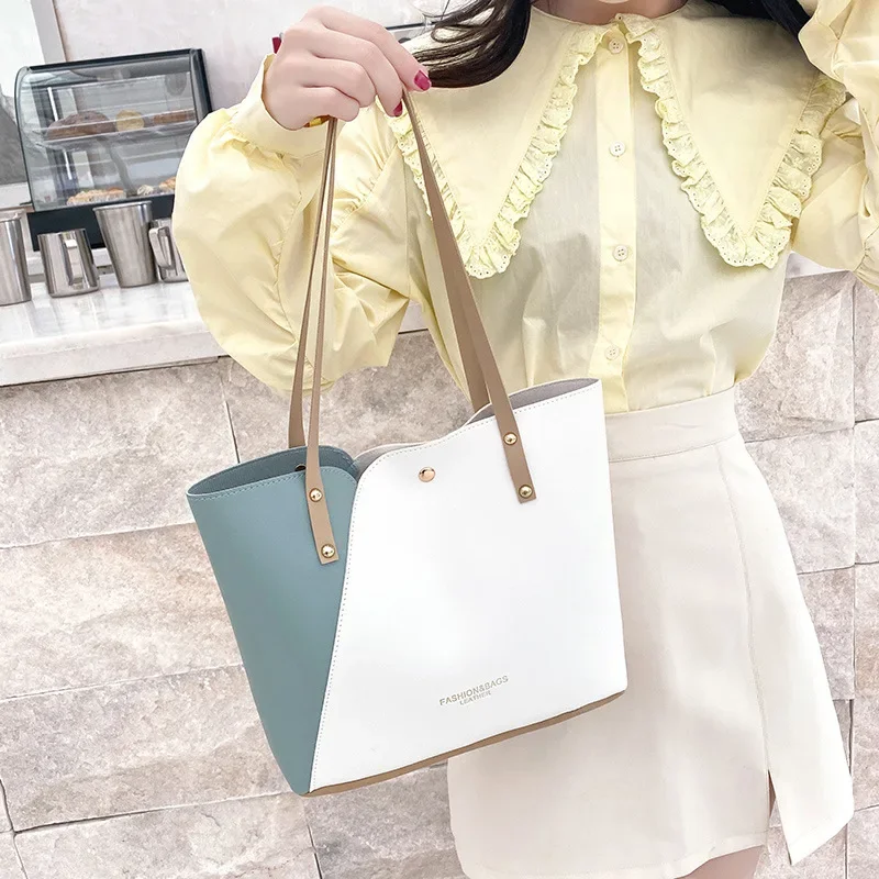 Foreign Trade Wholesale Women\'s Bag 2023 New Trend Fashion Shoulder Bag Personalized Contrast Tote Bag designer bags