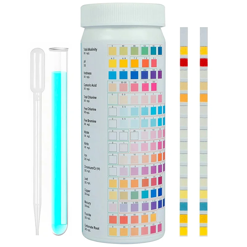 

16 in 1 Premium Drinking Water Test Kit,for Drink Water,100 Strips Accurate Water Test Strips Water,for Hardness PH Lead