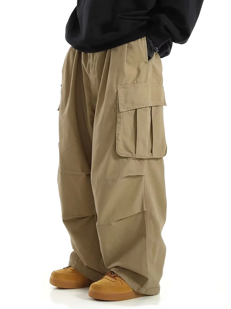 Amerikanischer Hip-Hop-Streetwear-Stil: Trendige Weite Jogginghose für Männer und Frauen, Leichte Cargo-Hose mit Mehreren Taschen, Lässige Hose – Detail 10